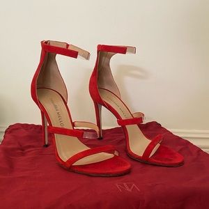 Tamara Mellon Frontline in Red Suede Sz 36.5